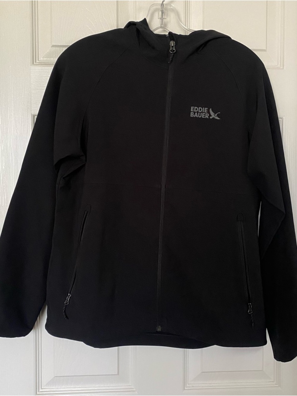 Eddie Bauer Black Hooded Lightweight Jacket